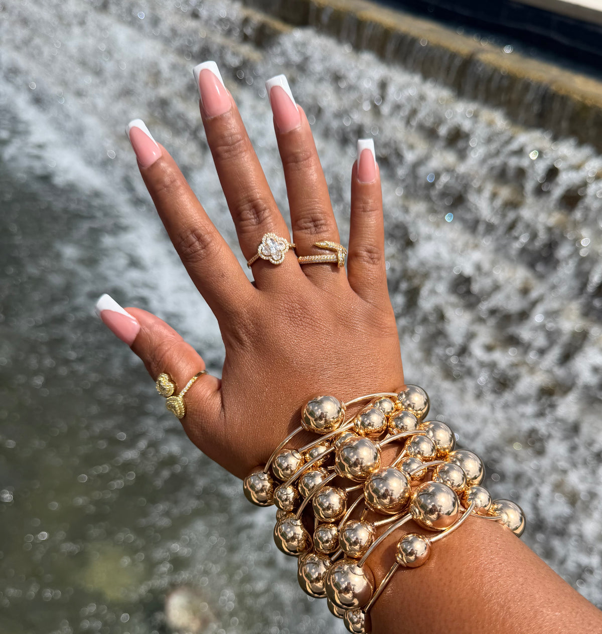 5 Piece Pearl Cuff Bracelet Set