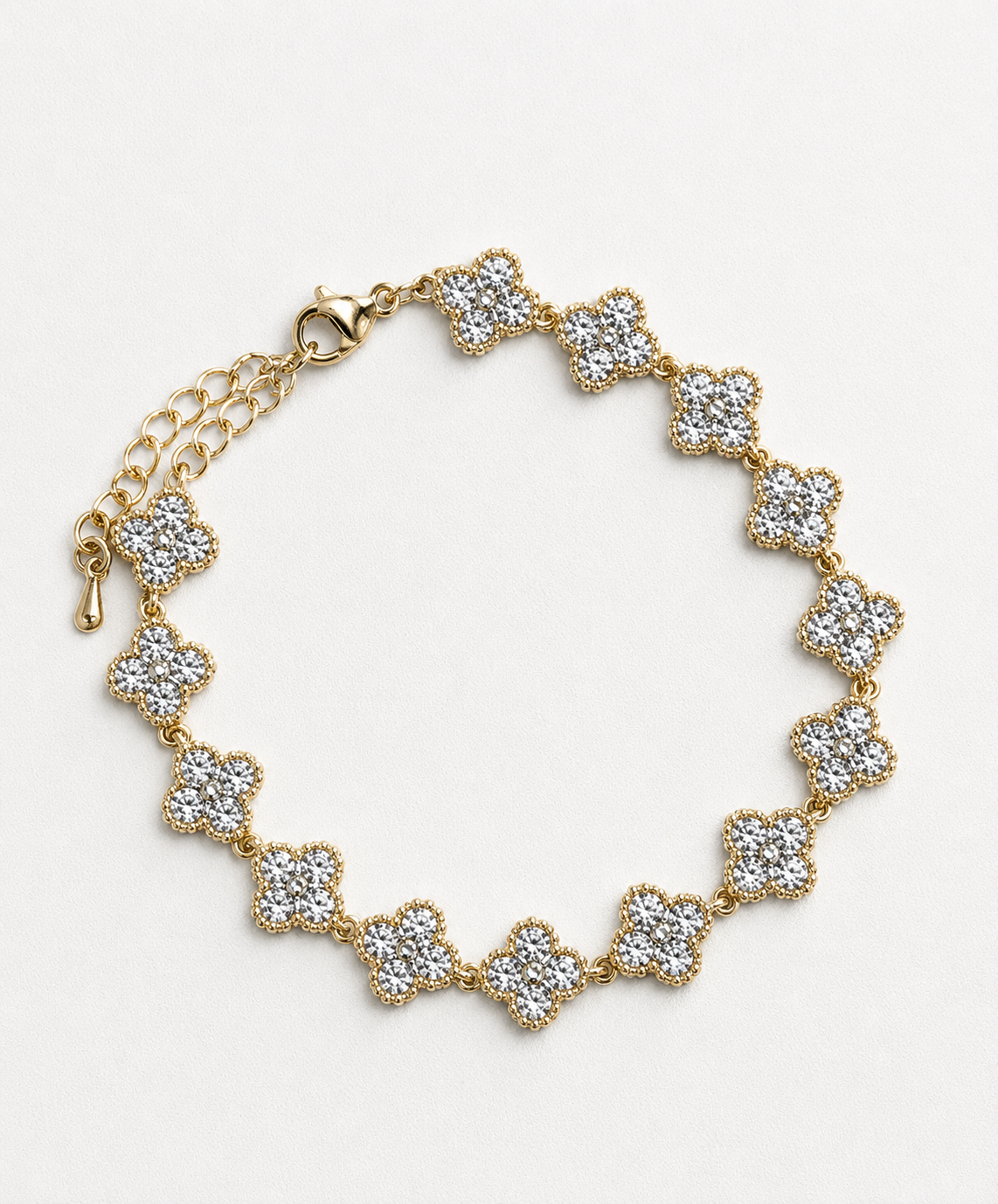 Champagne Clover Tennis Bracelet